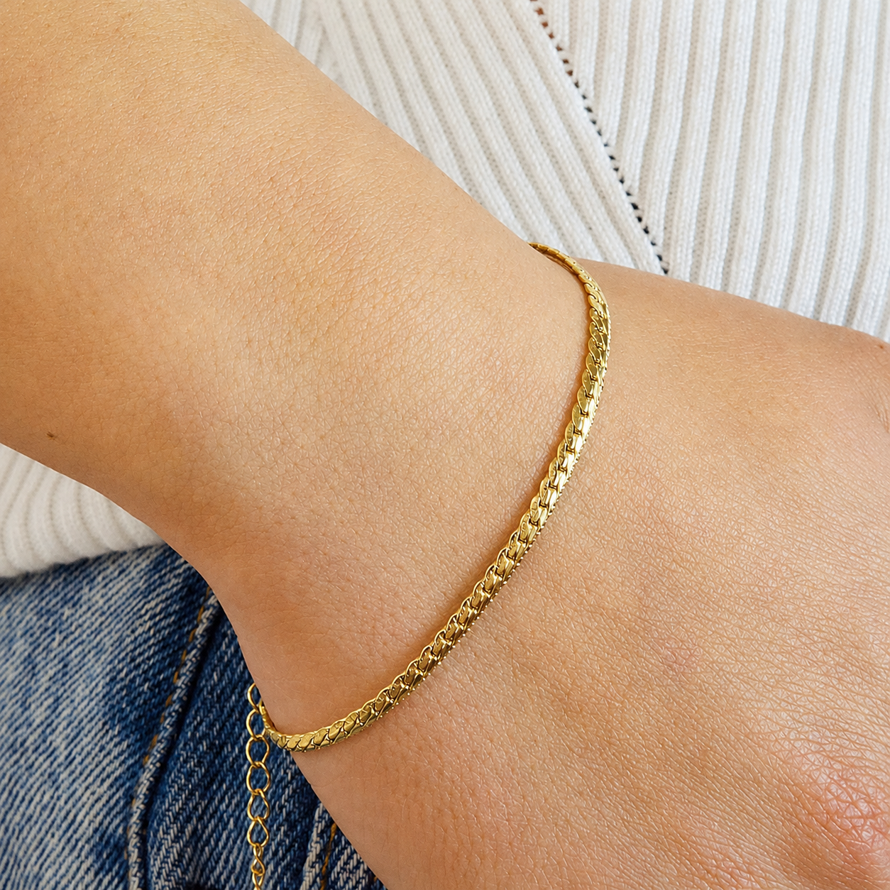 Combo Grabada Mukura (Cadena + Pulsera) Oro Laminado 18K Mujer