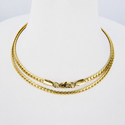 Cadena Grabada Mukura Oro Laminado 18K Mujer