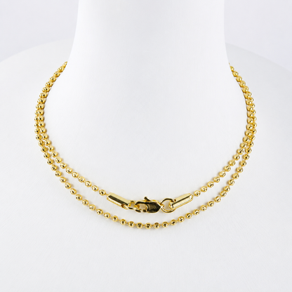 Cadena Militar Diamantada Mukura Oro Laminado 18K Mujer