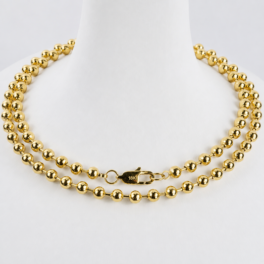 Cadena Militar Mukura Oro Laminado 18K