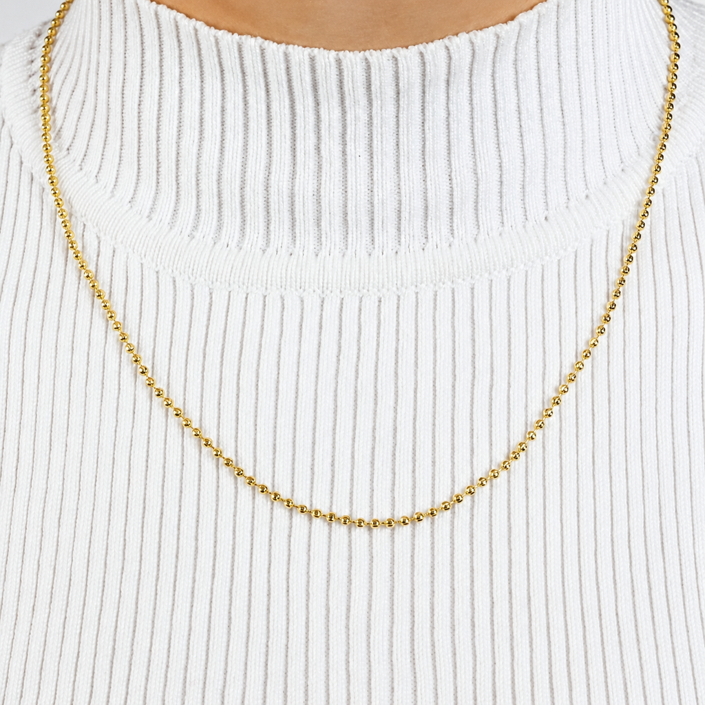 Cadena Militar Diamantada Mukura Oro Laminado 18K Mujer