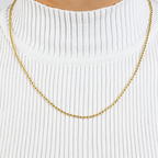 Cadena Militar Diamantada Mukura Oro Laminado 18K Mujer