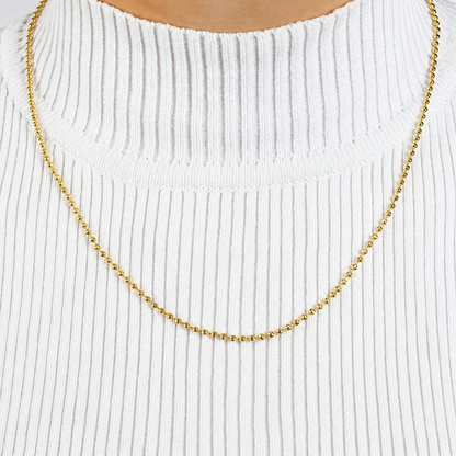 Cadena Militar Diamantada Mukura Oro Laminado 18K Mujer