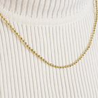 Cadena Militar Diamantada Mukura Oro Laminado 18K Mujer