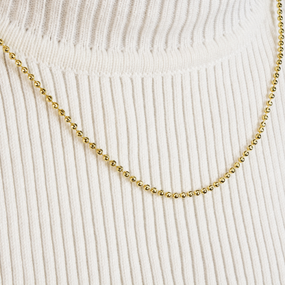 Cadena Militar Diamantada Mukura Oro Laminado 18K Mujer