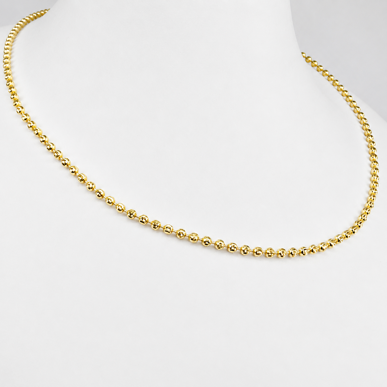 Cadena Militar Diamantada Mukura Oro Laminado 18K Mujer