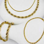 Combo Lazo Mukura Pareja (Cadenas + Pulseras) Oro Laminado 18K