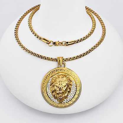 Combo Cadena Veneciana + Dije León Oro Laminado 18K