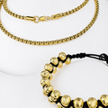 Conjunto Mica Mukura (Cadena + Manilla) Oro Laminado 18K
