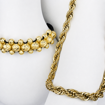 Conjunto Baté Mukura (Cadena + Manilla) Oro Laminado 18K