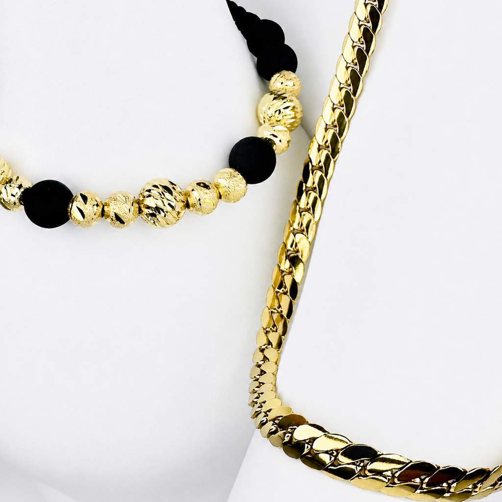 Conjunto Aqüe Mukura (Cadena + Manilla) Oro Laminado 18K