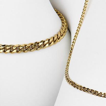Combo Cubana Mukura (Cadena + Pulsera) Oro Laminado 18K