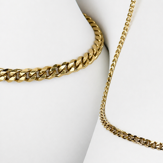Combo Cubana Mukura (Cadena + Pulsera) Oro Laminado 18K