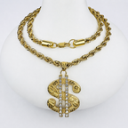 Combo Cadena Lazo + Dije Dolar Oro Laminado 18K
