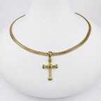 Combo Cadena Roma + Dije Cruz Enlazada Oro Laminado 18K Mujer