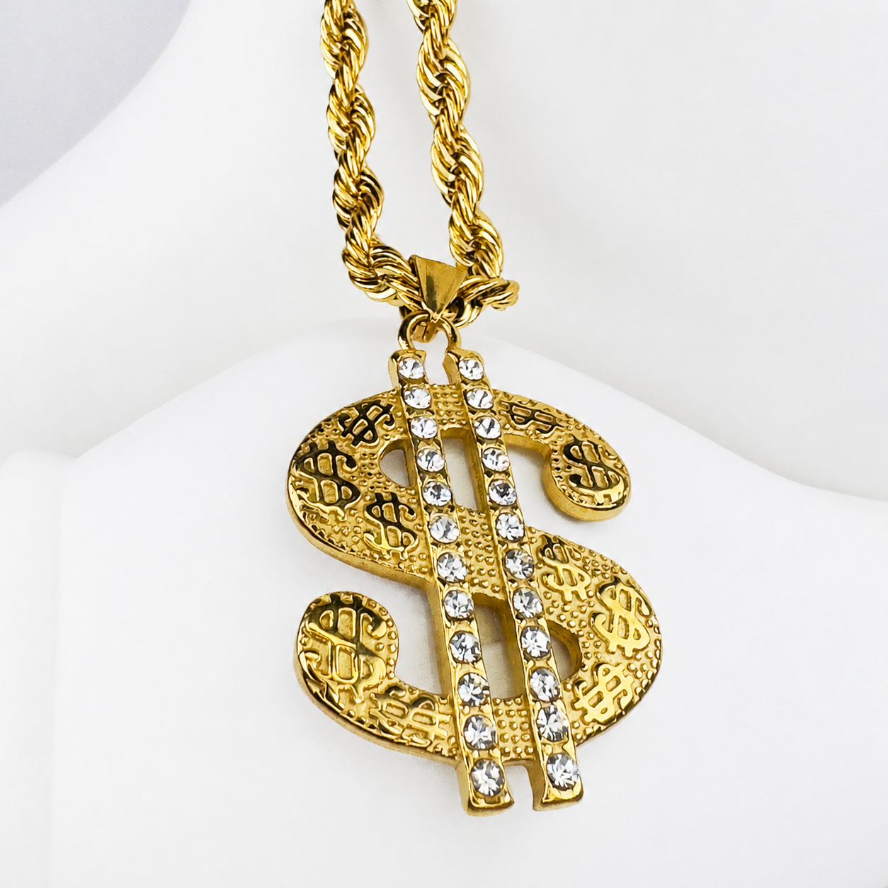 Combo Cadena Lazo + Dije Dolar Oro Laminado 18K