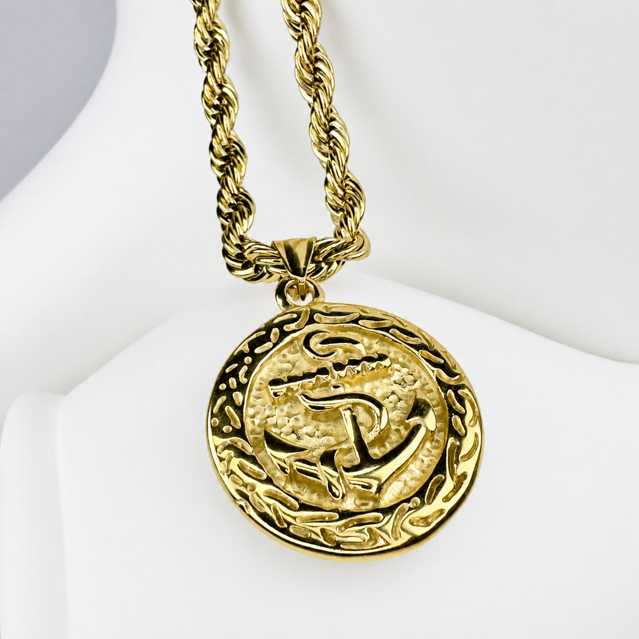 Combo Cadena Lazo + Dije Ancla Oro Laminado 18K