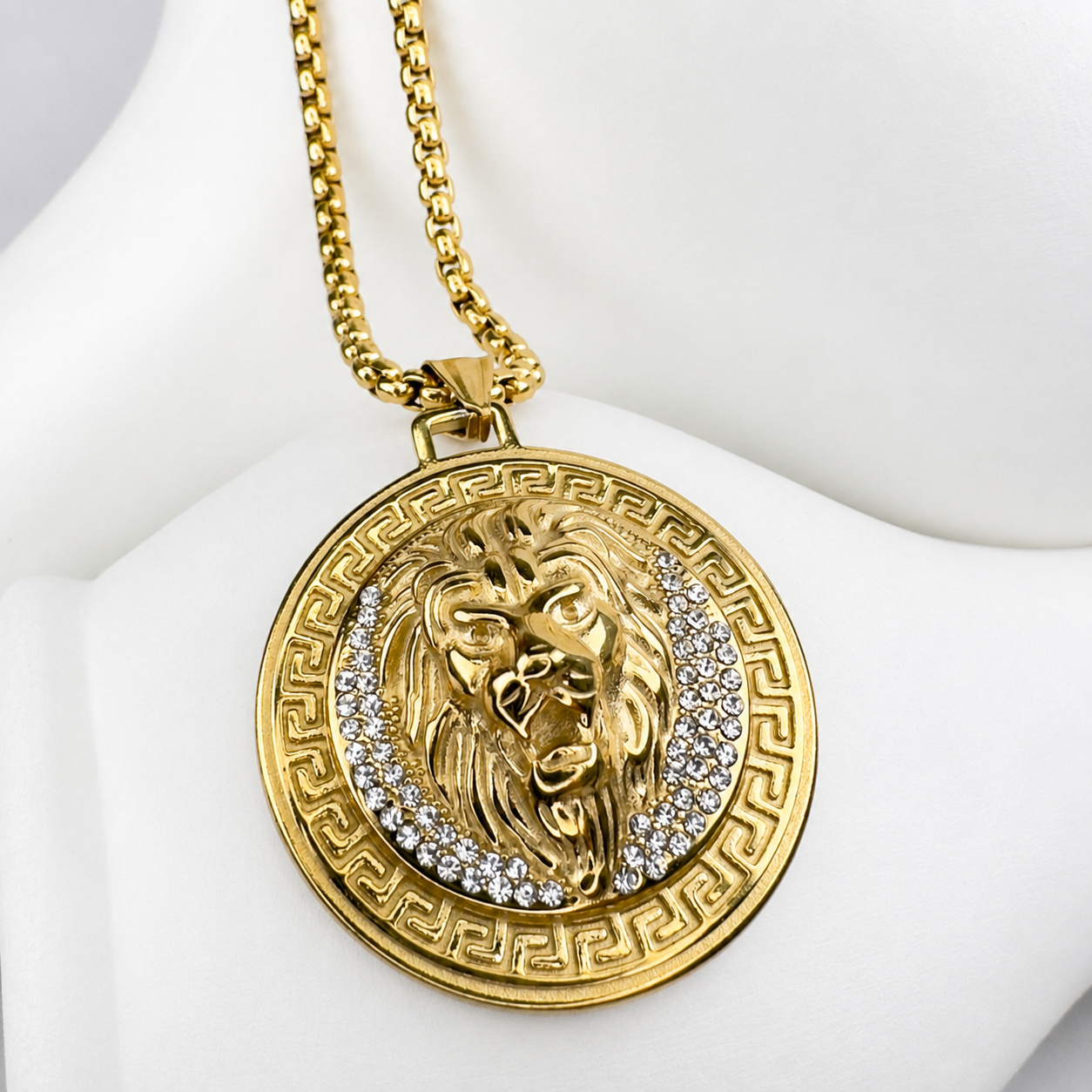 Combo Cadena Veneciana + Dije León Oro Laminado 18K