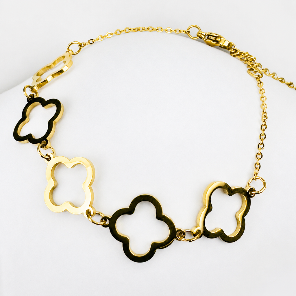 Pulsera Trebol Mukura Oro Laminado 18K Mujer