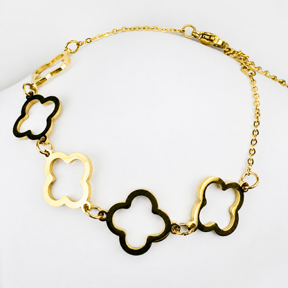 Pulsera Trebol Mukura Oro Laminado 18K Mujer