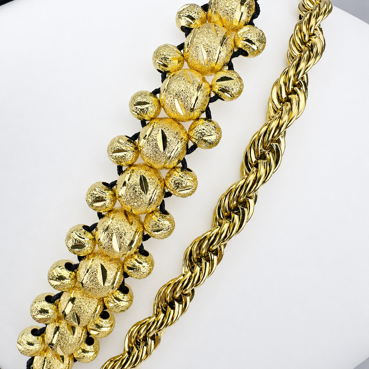 Conjunto Baté Mukura (Cadena + Manilla) Oro Laminado 18K