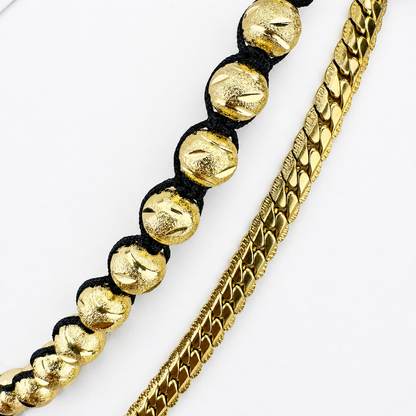 Conjunto Ata Mukura (Cadena + Manilla) Oro Laminado 18K