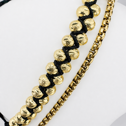 Conjunto Mica Mukura (Cadena + Manilla) Oro Laminado 18K