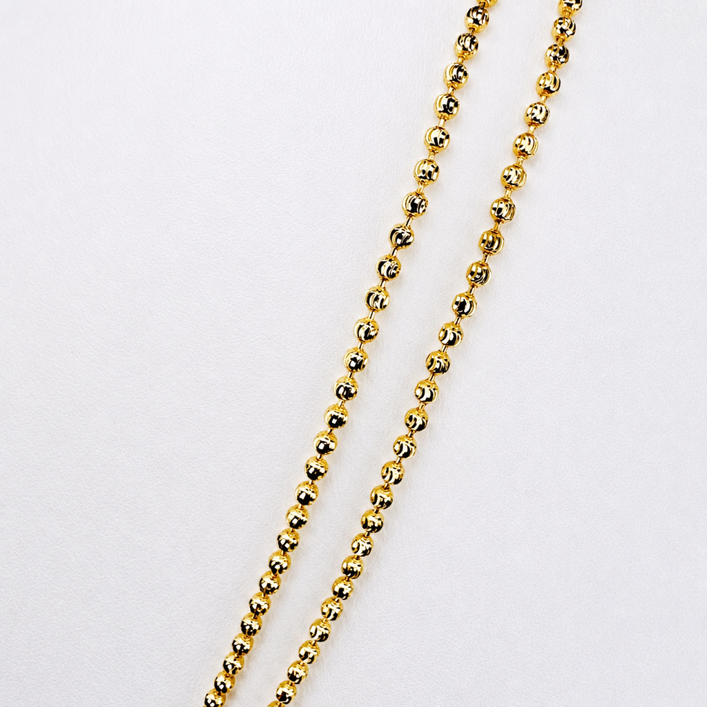 Cadena Militar Diamantada Mukura Oro Laminado 18K Mujer