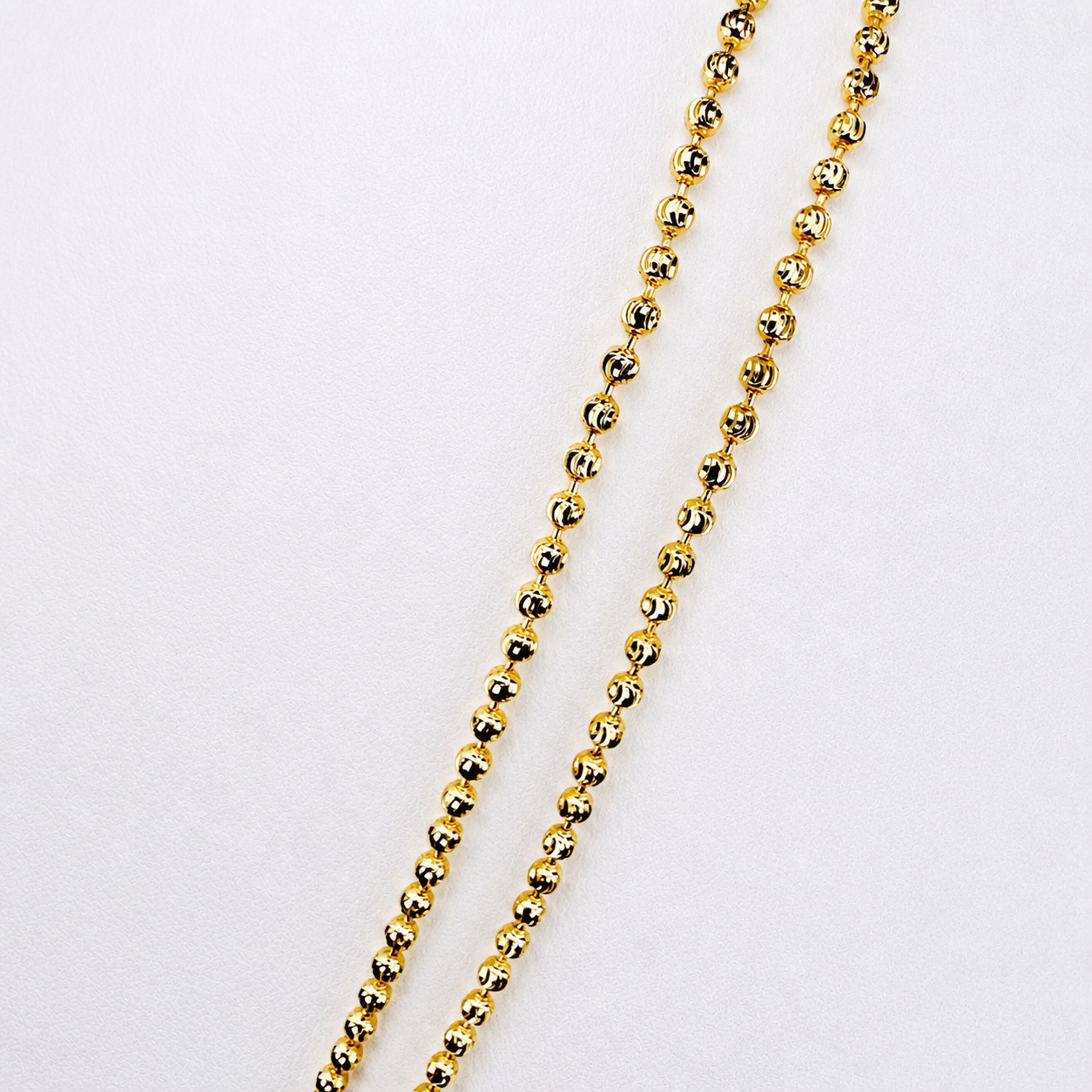 Cadena Militar Diamantada Mukura Oro Laminado 18K Mujer