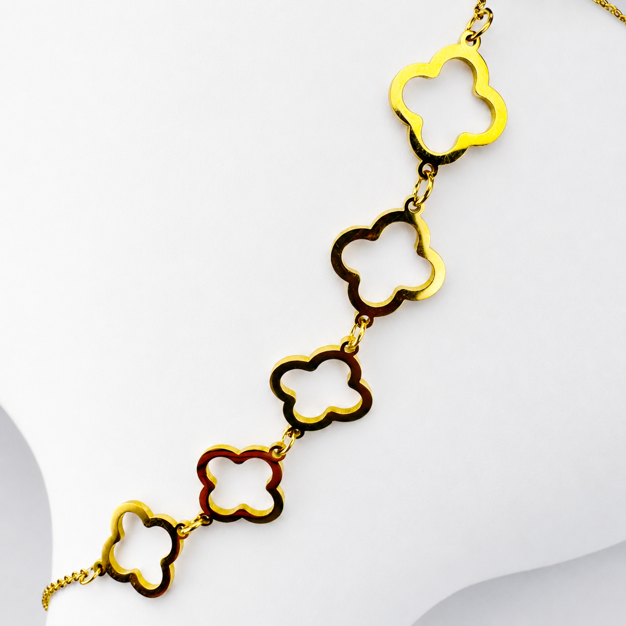 Pulsera Trebol Mukura Oro Laminado 18K Mujer
