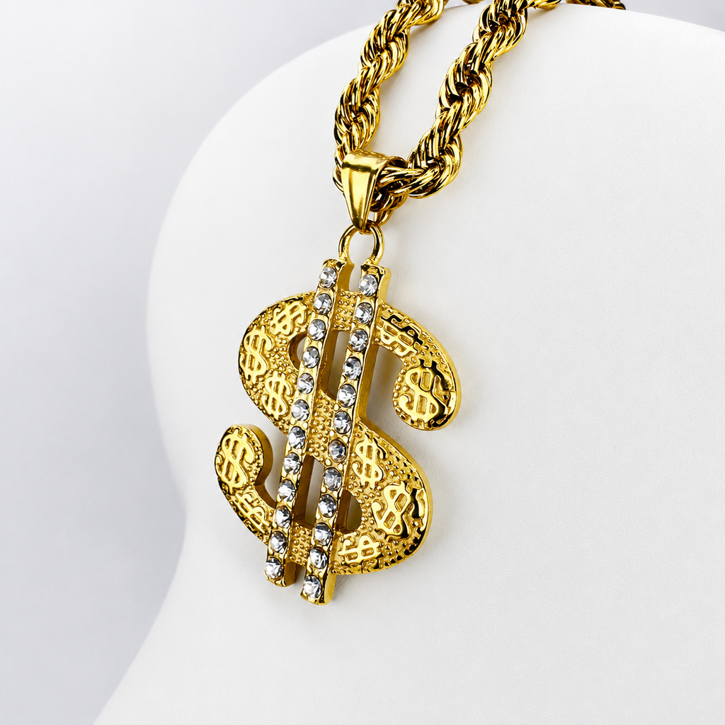 Combo Cadena Lazo + Dije Dolar Oro Laminado 18K