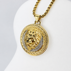 Combo Cadena Veneciana + Dije León Oro Laminado 18K