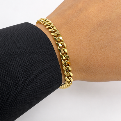 Pulsera Cubana Mukura Oro Laminado 18K