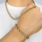 Combo Lazo Mukura (Cadena + Pulsera) Oro Laminado 18K