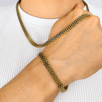 Combo Chinesca Mukura (Cadena + Pulsera) Oro Laminado 18K