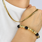 Conjunto Aqüe Mukura (Cadena + Manilla) Oro Laminado 18K