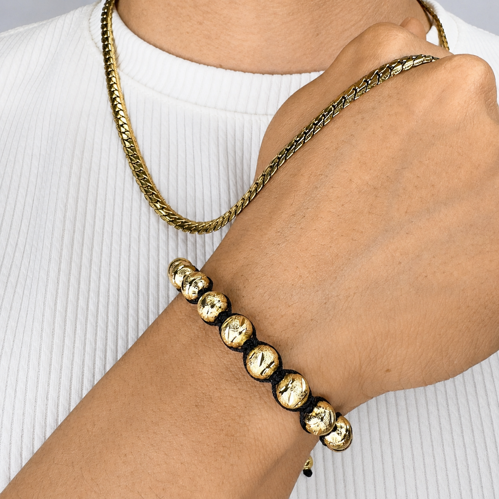 Conjunto Ata Mukura (Cadena + Manilla) Oro Laminado 18K