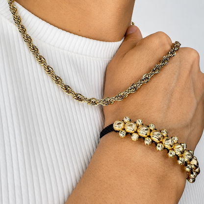 Conjunto Baté Mukura (Cadena + Manilla) Oro Laminado 18K