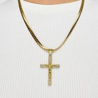 Combo Cadena Serpiente + Dije Cristo Piedras Mukura Oro Laminado 18K