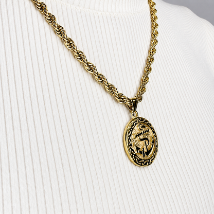 Combo Cadena Lazo + Dije Ancla Oro Laminado 18K