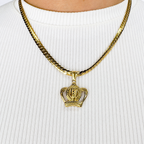 Combo Cadena Serpiente + Dije Corona Oro Laminado 18K