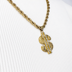 Combo Cadena Lazo + Dije Dolar Oro Laminado 18K